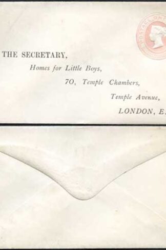 EP28 QV 1d Pink Envelope Size B Mint Homes for little boys