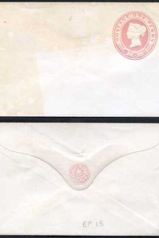 EP15 QV 1d Pink Size A (14.5.60) with Pink Seal Device Mint