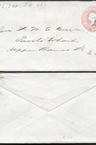 EP29 QV 1d Pink Envelope Size C Used
