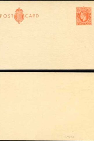 CP100a KGVI 2d Orange Post Office Postcard on cream card Mint