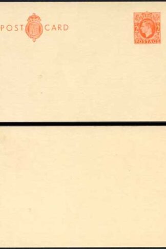 CP100a KGVI 2d Orange Post Office Postcard on cream card Mint