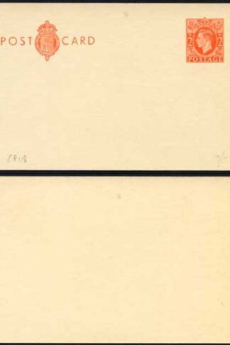 CP100a KGVI 2d Orange Post Office Postcard on cream card Mint