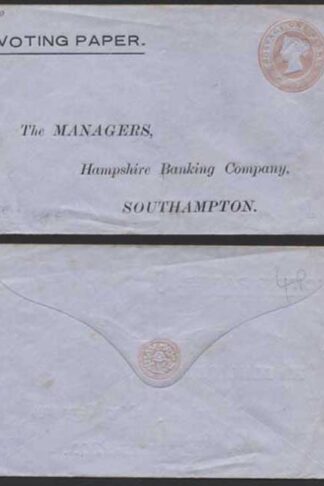 EP19 QV 1d Pink Envelope Size F (24.5.?) Mint Pre Addressed