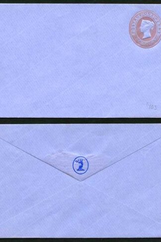 EP23 QV 1d Pink Envelope (24.9.63) Size F Mint Motif on Back