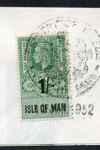 Isle of Man KGVI 1/- Key Plate Type Revenues CDS on Piece