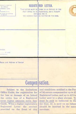RP59 KGVI 5 1/2d Registered Envelope Size H McCorquodale Imprint Mint