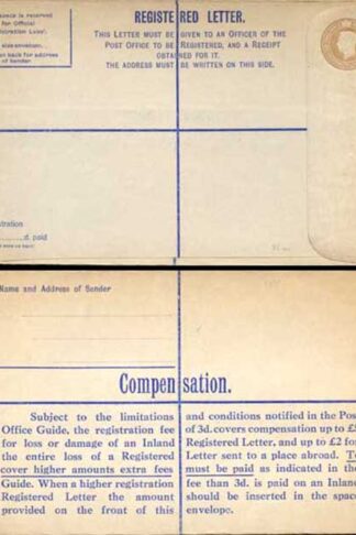 RP59 KGVI 5 1/2d Registered Envelope Size H McCorquodale Imprint Mint