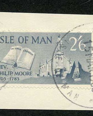 Isle of Man 5/- Blue and 2 x 2/6 Slate QEII Pictorial Revenues CDS On Piece