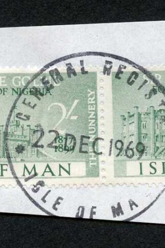 Isle of Man 2/- Green Pair QEII Pictorial Revenues CDS On Piece