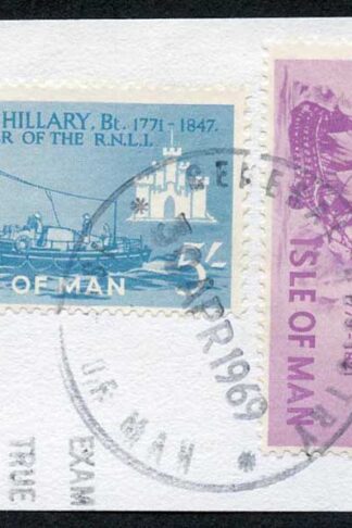 Isle of Man 10/- Purple and 5/- Blue QEII Pictorial Revenues CDS On Piece