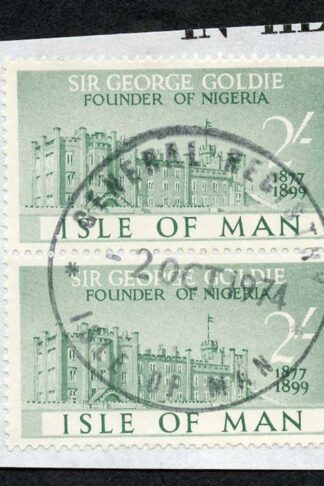 Isle of Man 2/- Green Pair QEII Pictorial Revenues CDS On Piece