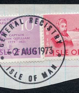 Isle of Man One Pound Deep Pink and 10/- QEII Pictorial Revenues CDS On Piece