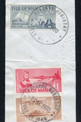 Isle of Man One Pound 2/6 and 1/- QEII Pictorial Revenues CDS On Piece