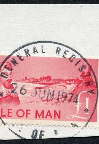 Isle of Man One Pound Deep Pink QEII Pictorial Revenues CDS On Piece