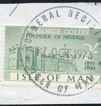 Isle of Man 2/- Green QEII Pictorial Revenue CDS On Piece