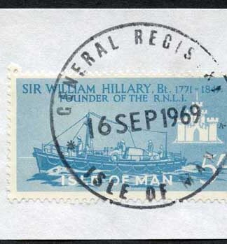Isle of Man 5/- Blue QEII Pictorial Revenue CDS On Piece