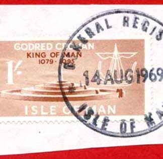 Isle of Man 1/- Brown QEII Pictorial Revenues CDS On Piece
