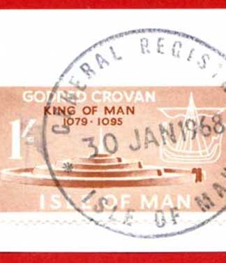 Isle of Man 1/- Brown QEII Pictorial Revenues CDS On Piece