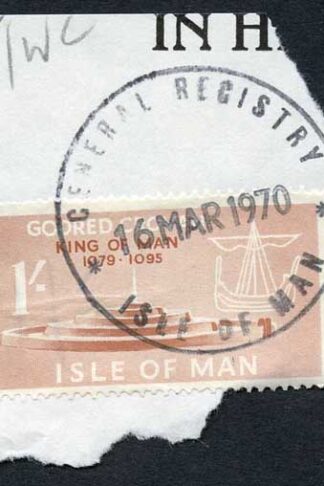 Isle of Man 1/- Brown QEII Pictorial Revenues CDS On Piece