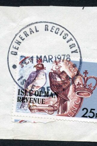 Isle of Man 25p Multicoloured QEII Pictorial Revenue CDS On Piece