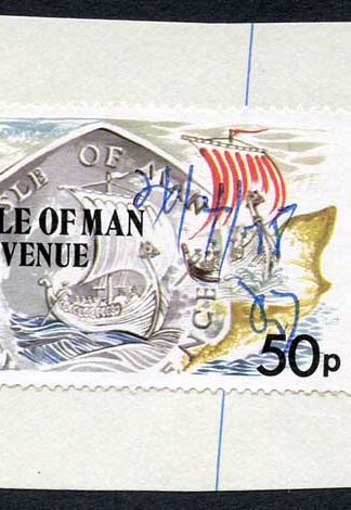 Isle of Man 50p Multicoloured QEII Pictorial Revenue Manuscript Cancel On Piece