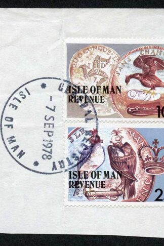 Isle of Man 10p and 25p Multicoloured QEII Pictorial Revenue CDS On Piece