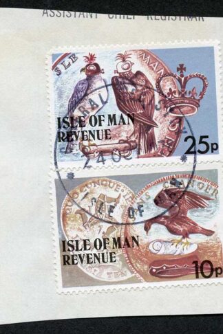 Isle of Man 10p and 25p Multicoloured QEII Pictorial Revenue CDS On Piece