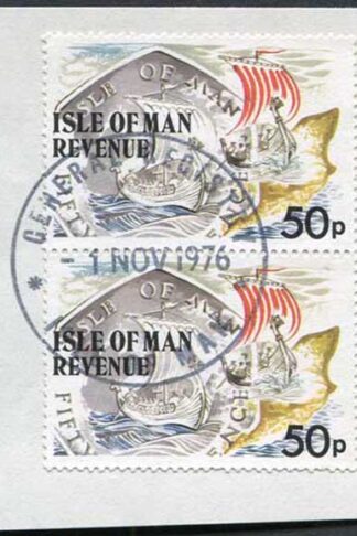 Isle of Man 2 x 50p Multicoloured QEII Pictorial Revenue CDS On Piece