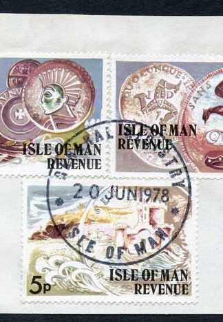 Isle of Man 2 Pound 10p and 5p Multicoloured QEII Pictorial Revenue CDS On Piece