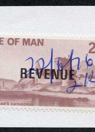 Isle of Man 25p QEII Pictorial Revenue Manuscript Cancel On Piece
