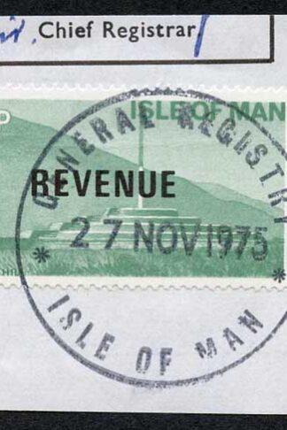 Isle of Man 10p Green and Black QEII Pictorial Revenue CDS On Piece