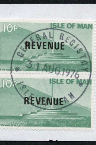 Isle of Man 2 x 10p Green and Black QEII Pictorial Revenue CDS On Piece