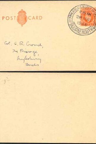 CP100b KGVI 2d Orange Post Office Issue Postcard on Buff Card Used