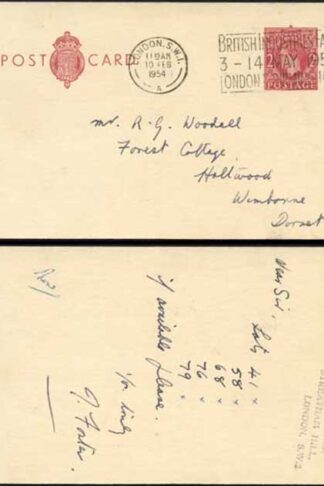 CP104b KGVI 2d Brown Post Office Issue Postcard on Cream Card Used