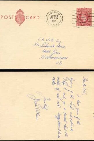 CP104b KGVI 2d Brown Post Office Issue Postcard on Cream Card Used