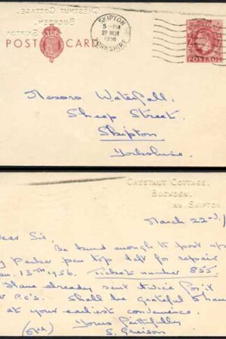 CP104b KGVI 2d Brown Post Office Issue Postcard on Cream Card Used