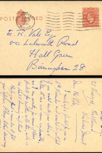 CP104b KGVI 2d Brown Post Office Issue Postcard on Pinkish Tinted Card USED