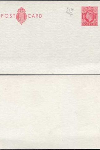 CP97 KGVI 1d Carmine Postcard Stamp L24 Size F Mint