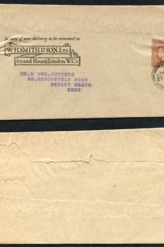 WS39 KGVI 2d Brown Newspaper Wrapper for W H Smith and Son Used