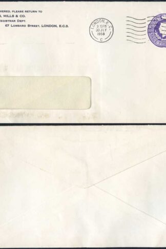ES71 KGVI 3d Violet Stamped To Order Envelope Used