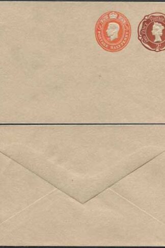 ESC971 QEII 2d Brown and KGVI 1/2d Orange Stamped to Order Envelope Mint