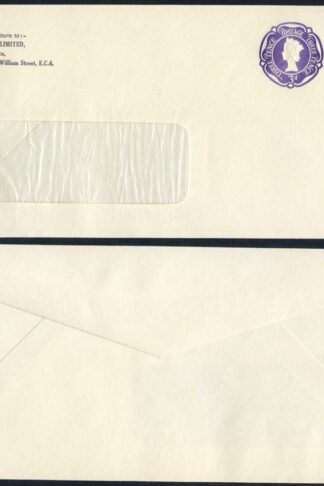 ESC868 KGVI 1 1/2d Green and QEII 3d Purple Stamped to Order Envelope Mint