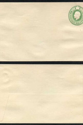 ES69 KGV 1/2d Green Post Office Issued Envelope Size G Flap at Right Mint
