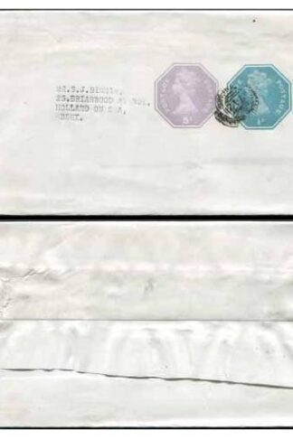 WSP133 QEII 1/2p Turquoise and 5p Stamped to Order Newspaper Wrapper Precancel