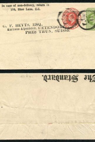 WS10 KEVII 1/2d and 1d Stamped to Order Newspaper Wrapper used