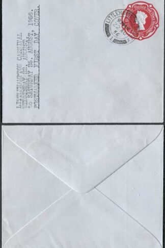 EP82 QEII 2 1/2d Carmine Post Office Issue Envelope Size H on Blue Paper