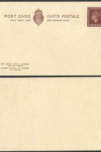 LP107b QEII 2d and 2d Reply Card on Cream card Mint