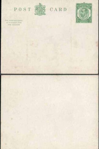 CP65 KGV 1/2d + 1/2d Green Reply Card Size d with Reply Card on reply half Mint