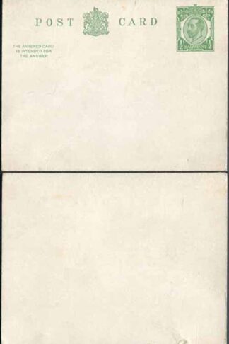 CP65 KGV 1/2d + 1/2d Green Reply Card Size d with Reply Card on reply half Mint