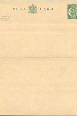 CP64 KGV 1/2d + 1/2d Green Reply Card Size f with Reply Card on reply half Mint